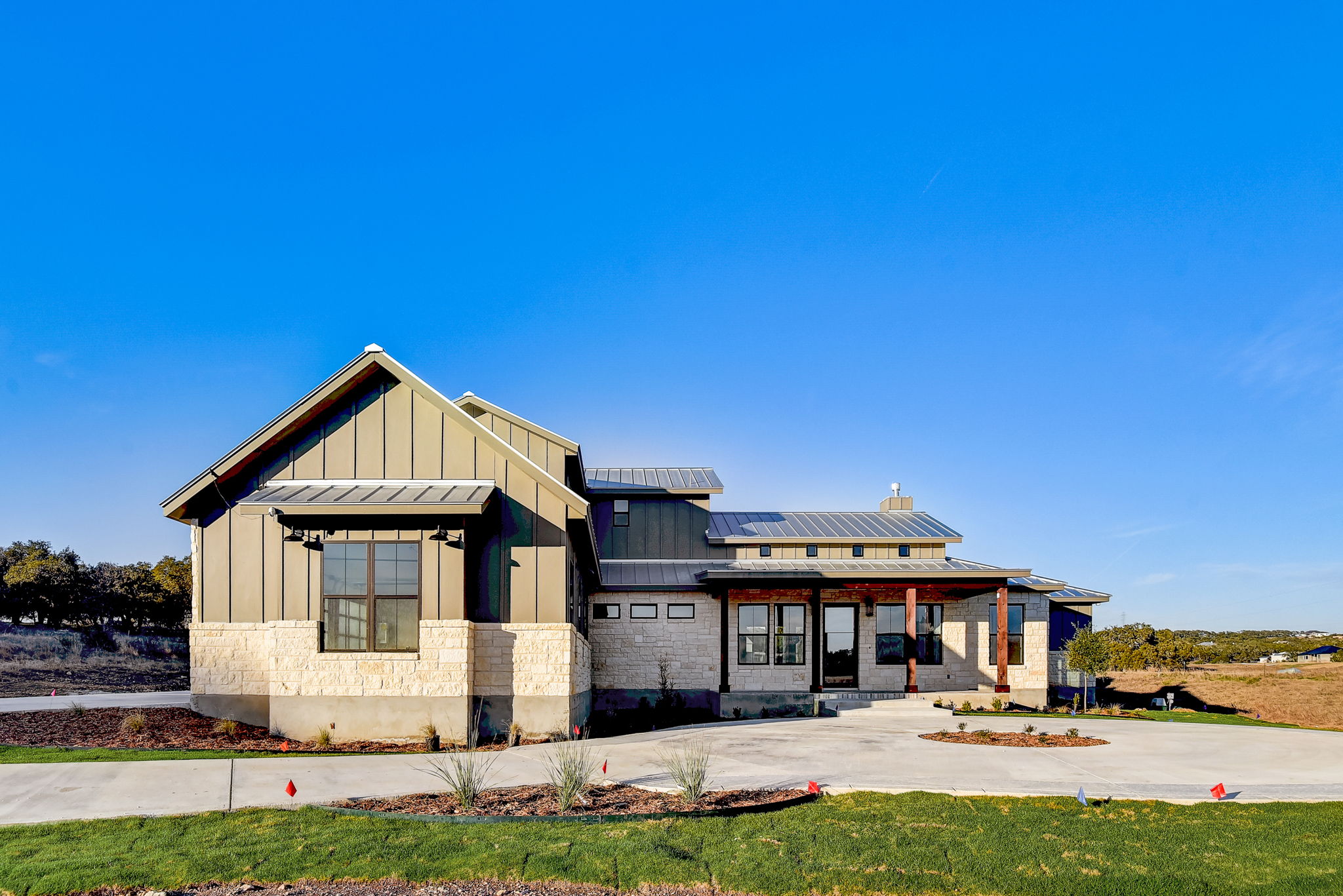 Home exterior with casement windows